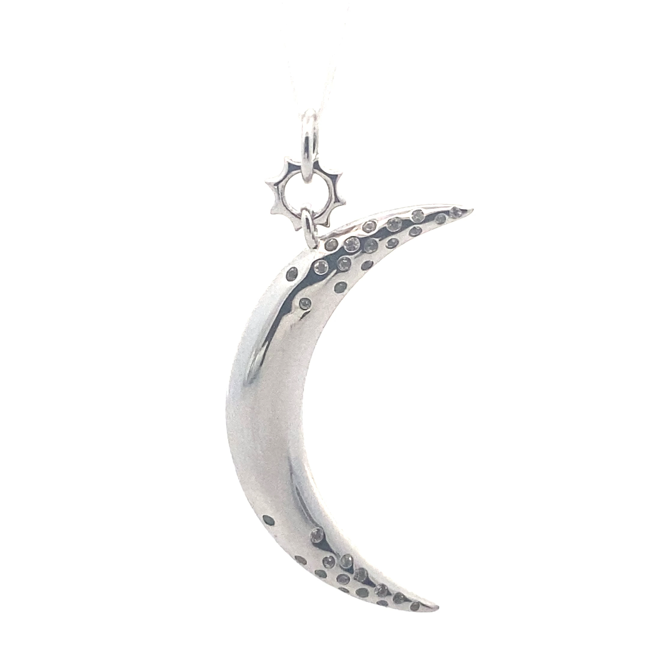 Monica Rich Kosann Necklace CH-LargeMoon-SS Monica Rich Kosann Necklace CH-LargeMoon-SS