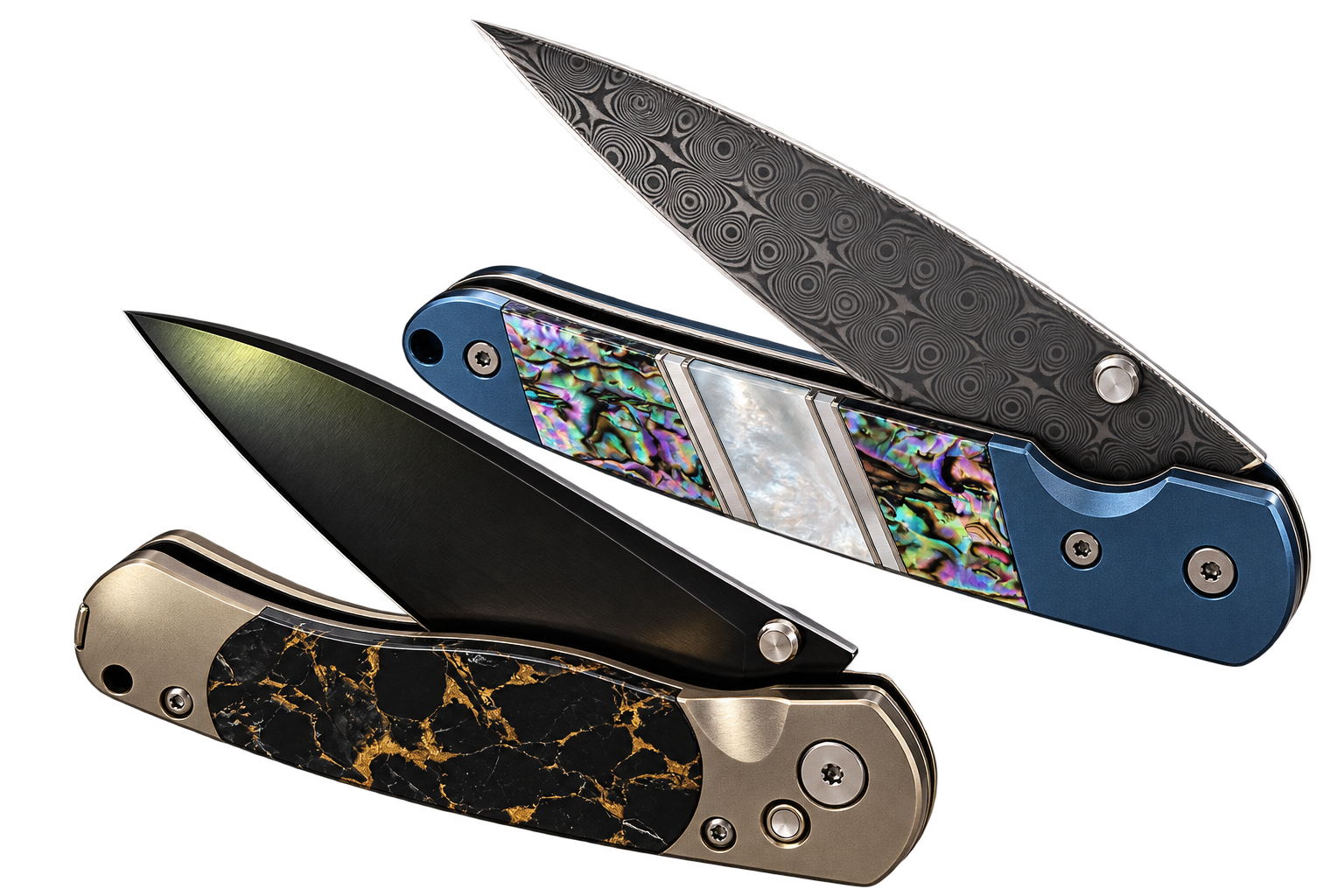 Image title Damascus Folding Knives