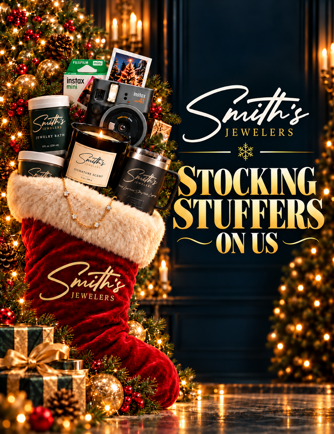 Image title Stocking Stuffers On Us — the more you spend, the more we stuff your stocking