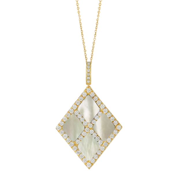 Doves Mother of Pearl and Diamond Pendant
