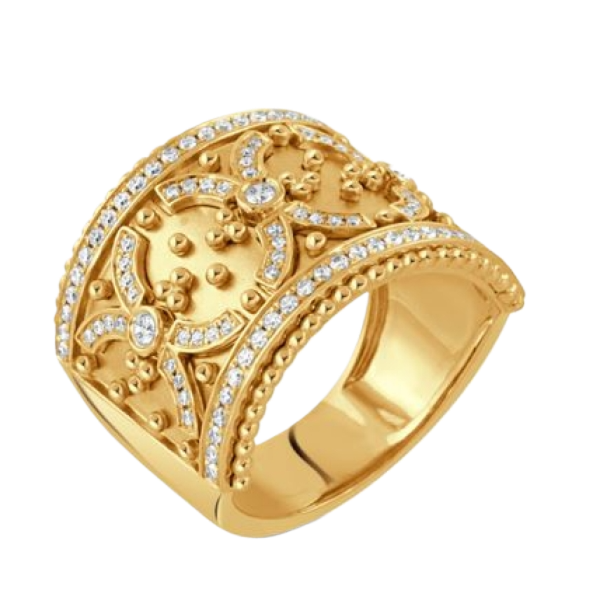 18K Yellow Gold Diamond Fashion Ring