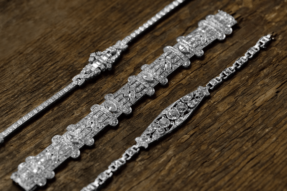 Estate diamond and gemstone bracelets