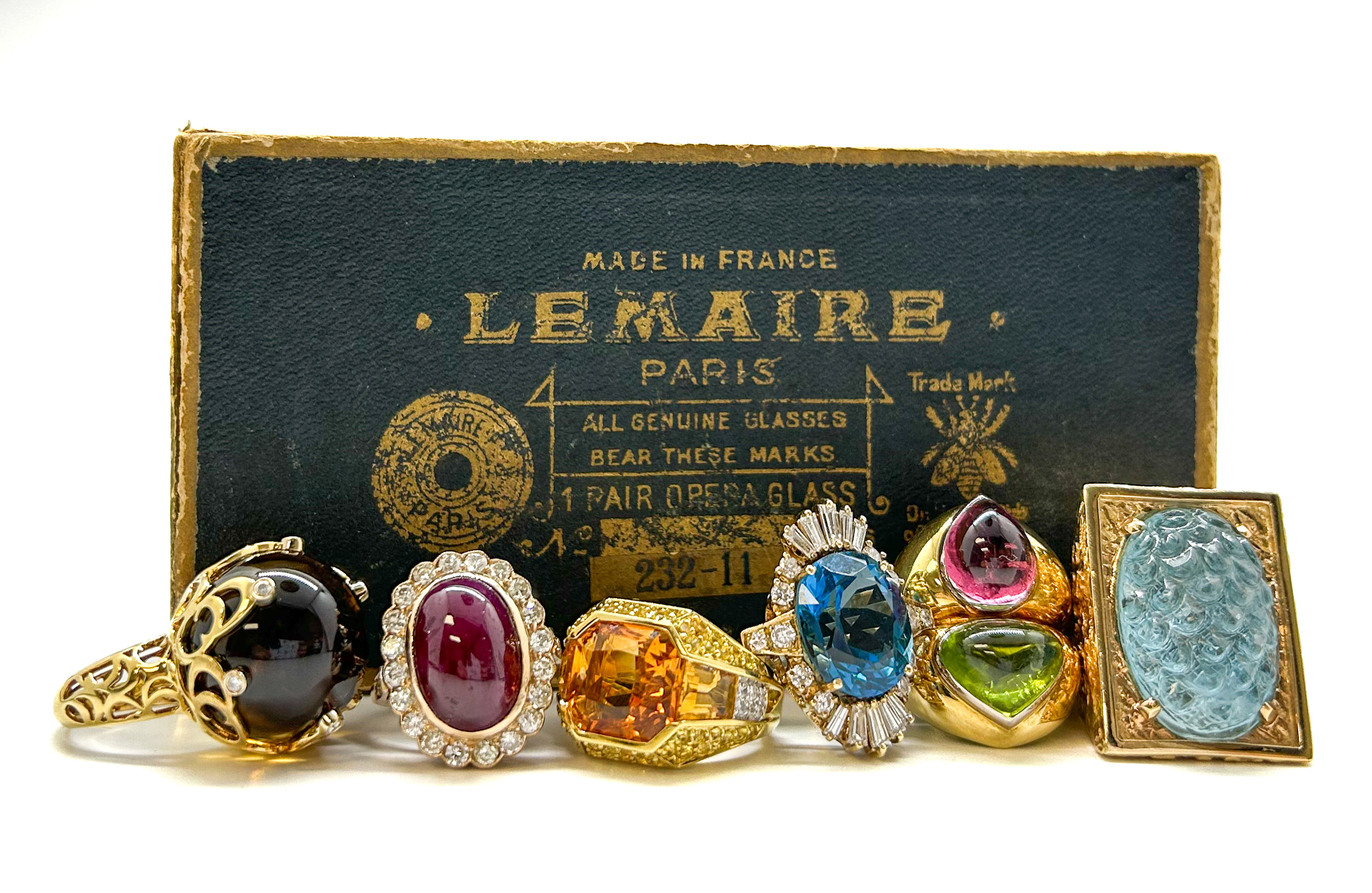 Mid century lapis and gold rings