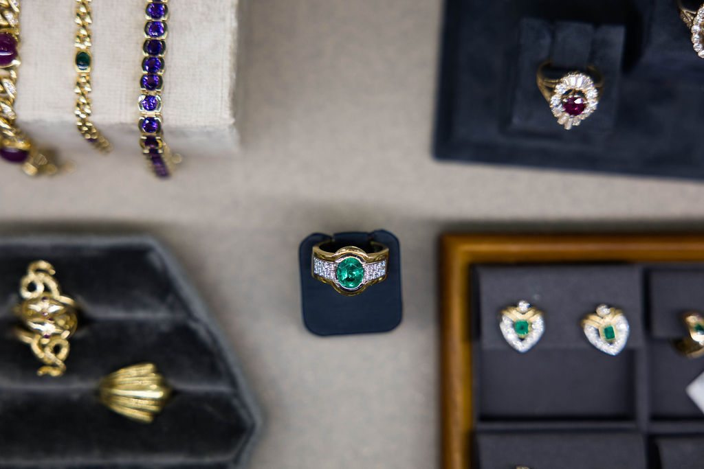 A handful of diamond and gemstone bracelets
